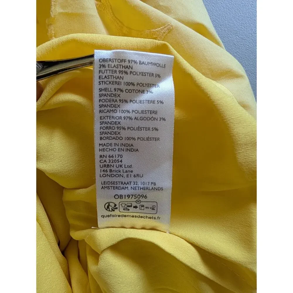 NWT By Anthropologie Cutwork Mini Shift Dress Size 4 Yellow #C3422 - Picture 8 of 8